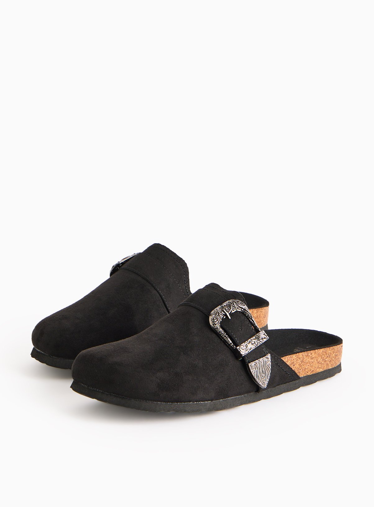 Black Western Buckle Closed Toe Clogs