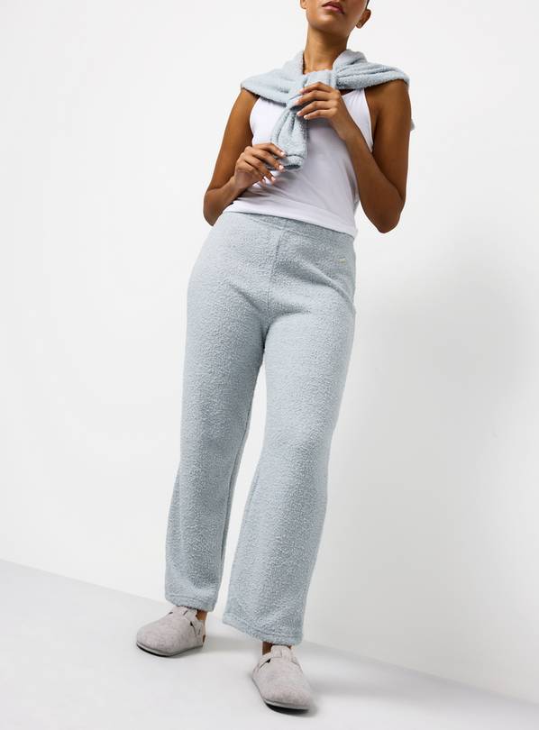 Blue Soft Yarn Co-ord Wide Leg Lounge Bottoms L