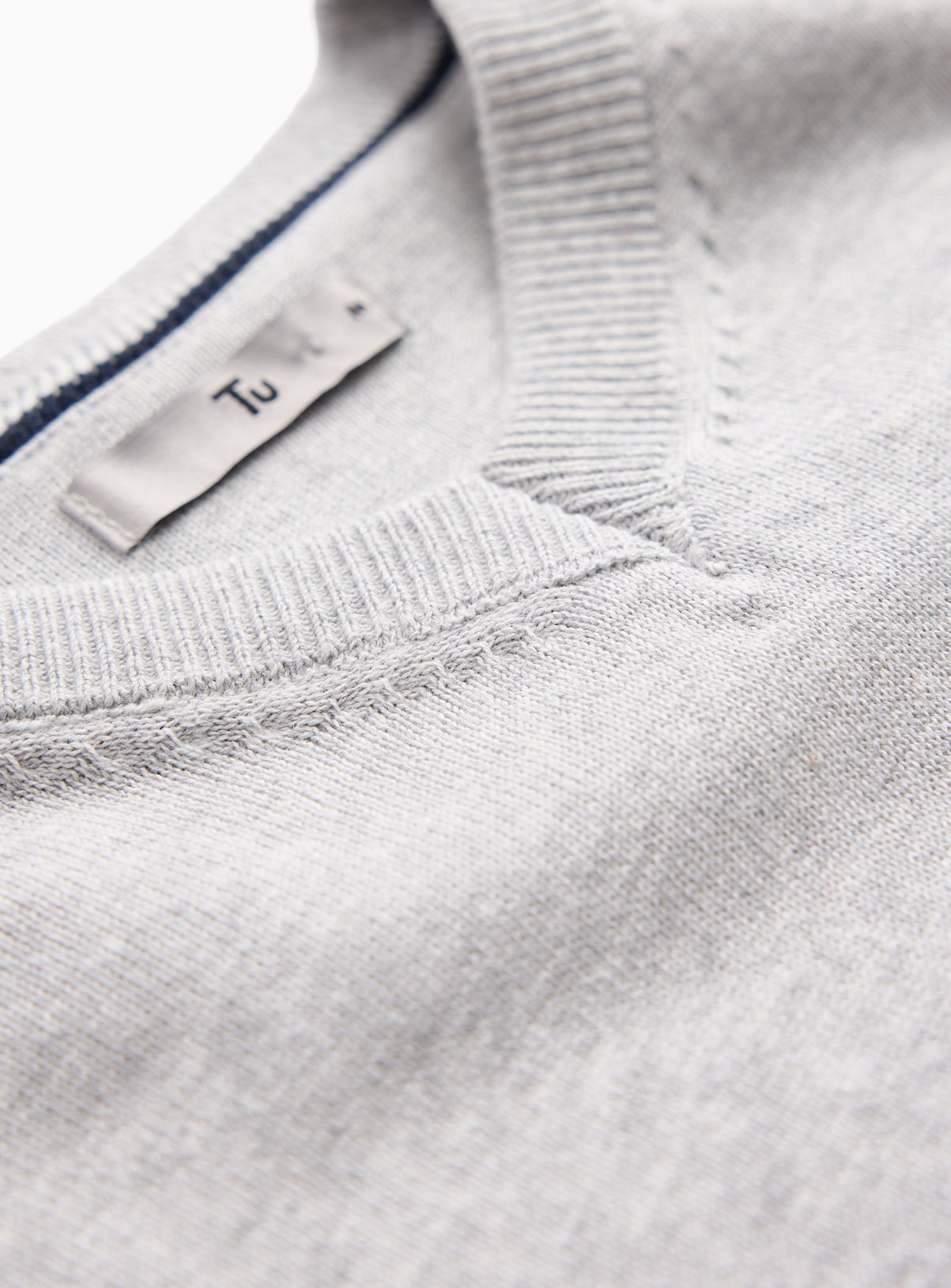 Grey V Neck Cotton Jumper XXL - Image 4 thumbnail