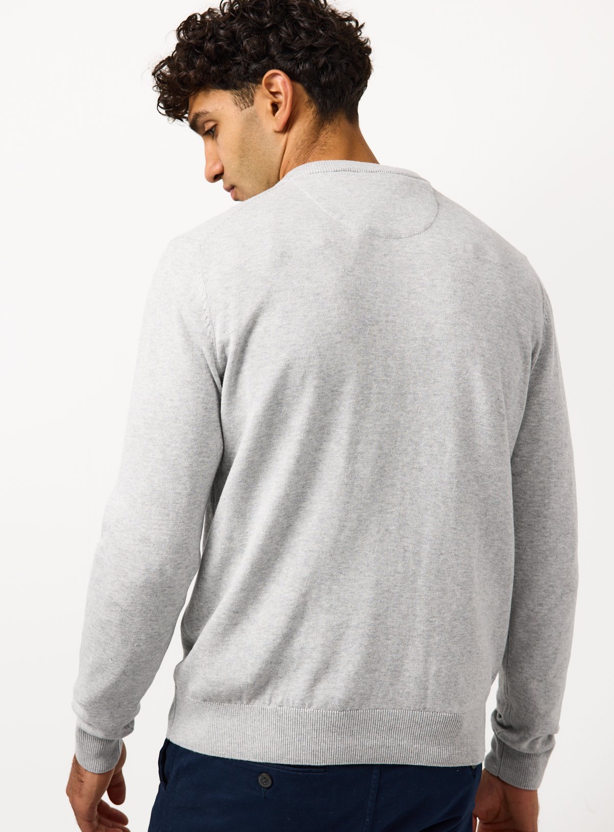 Grey V Neck Cotton Jumper XXL - Image 5 thumbnail