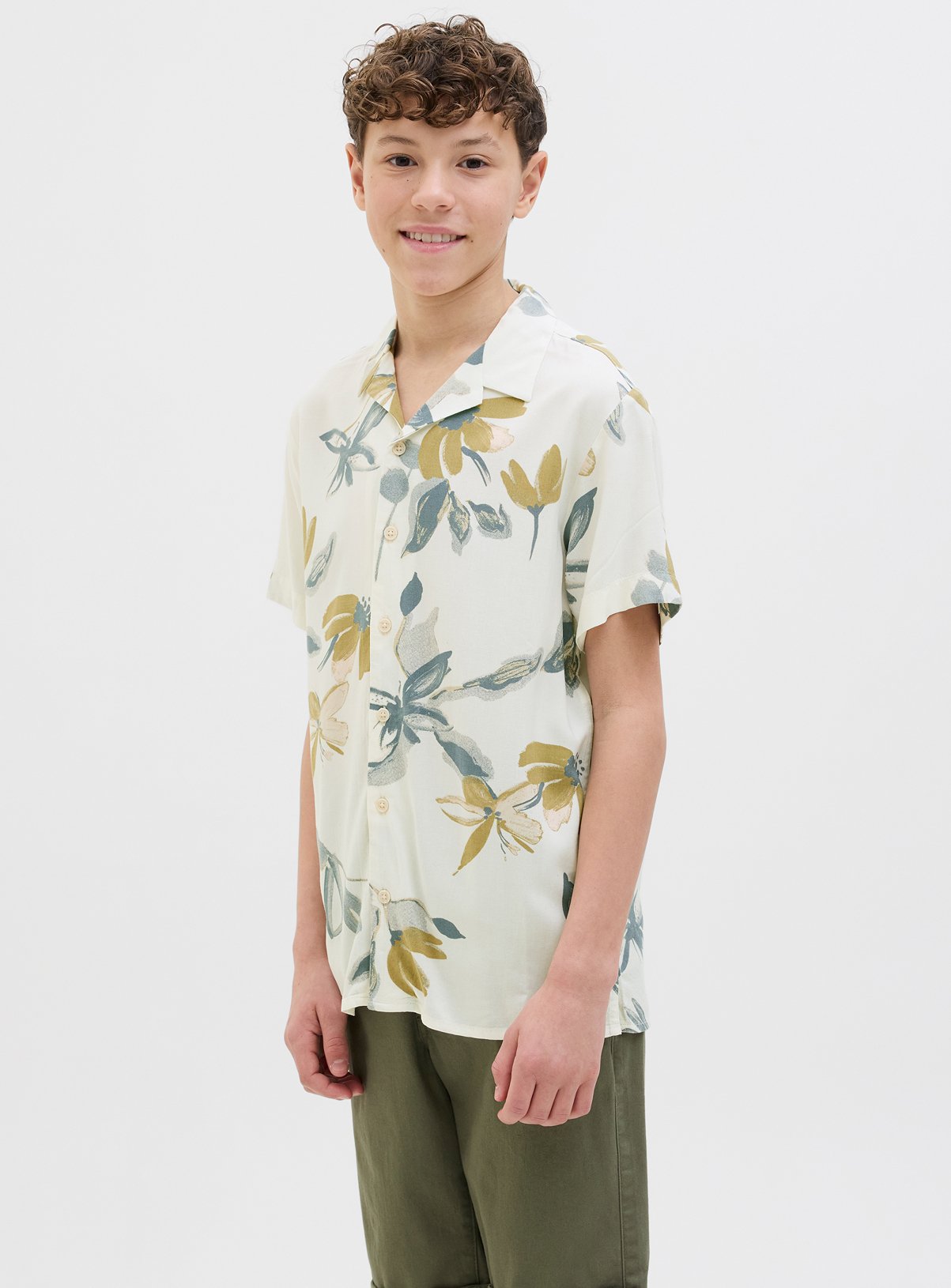 White White JACK & JONES JUNIOR Luke Varenna Shirt Junior (12 Years) - Jack and Jones Junior by Sainsbury's