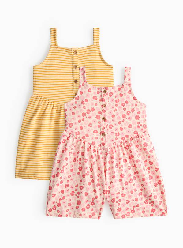 Printed Jersey Playsuit 2 Pack 1-2 years