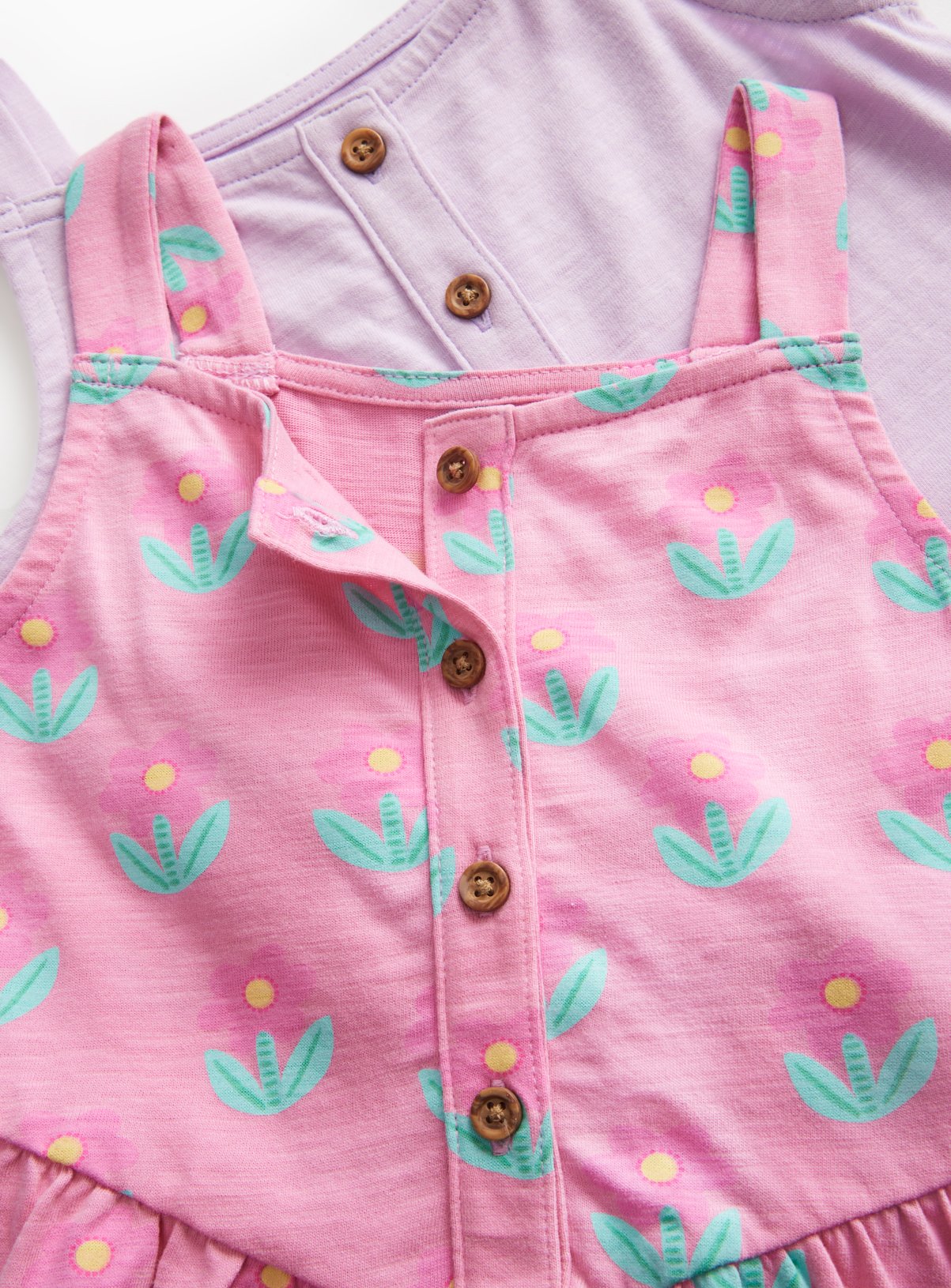 Pink Floral & Lilac Jersey Romper 2 Pack 1-2 years - Image 2 thumbnail