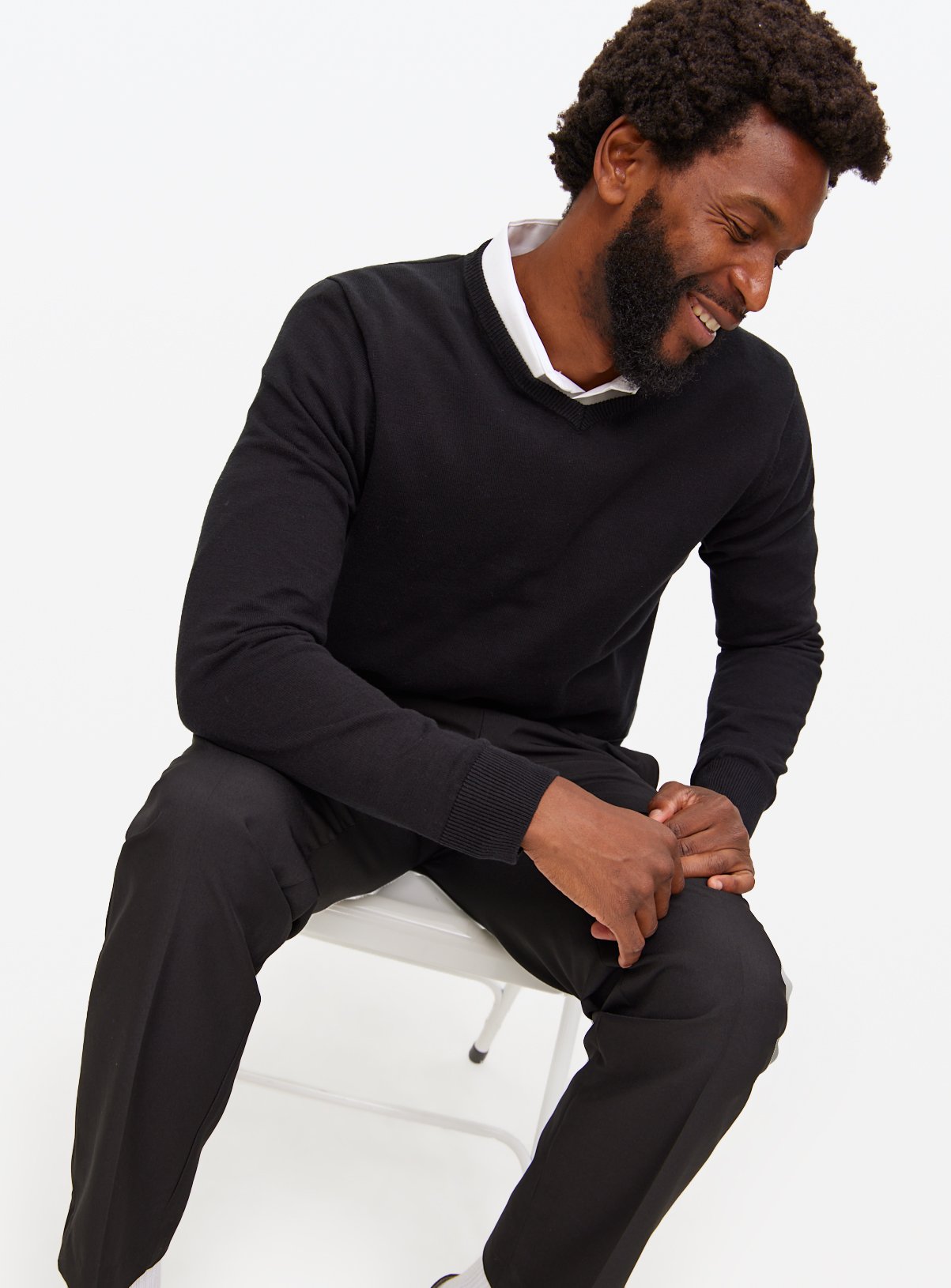 Black V Neck Jumper XXL