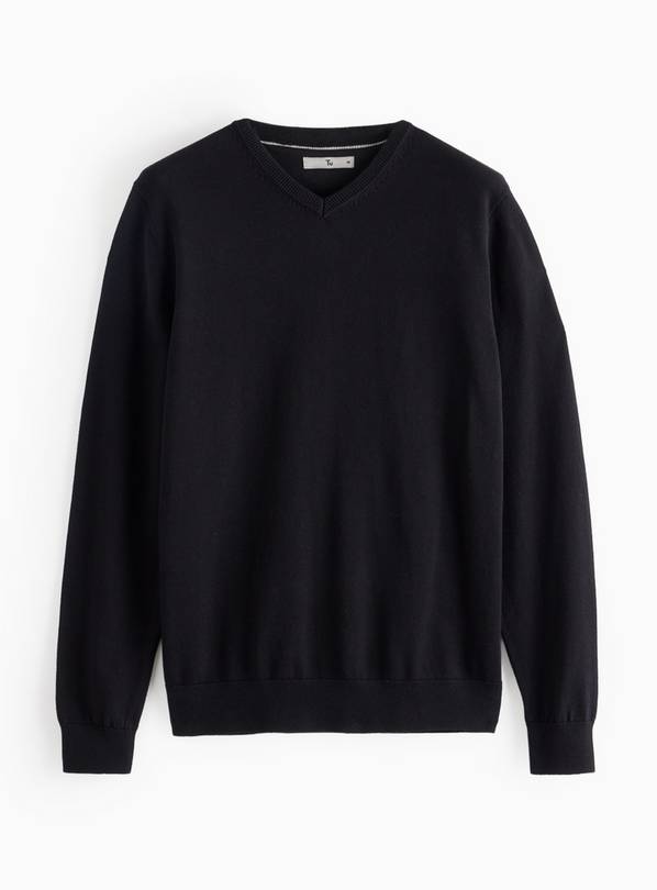 Black V Neck Jumper XL
