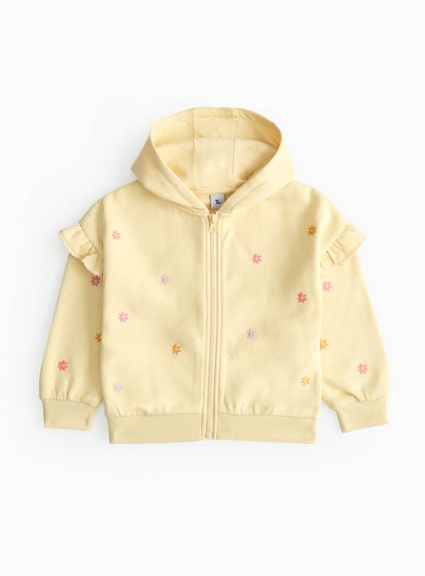 Flower Embroidered Zip Hoodie 1-2 years