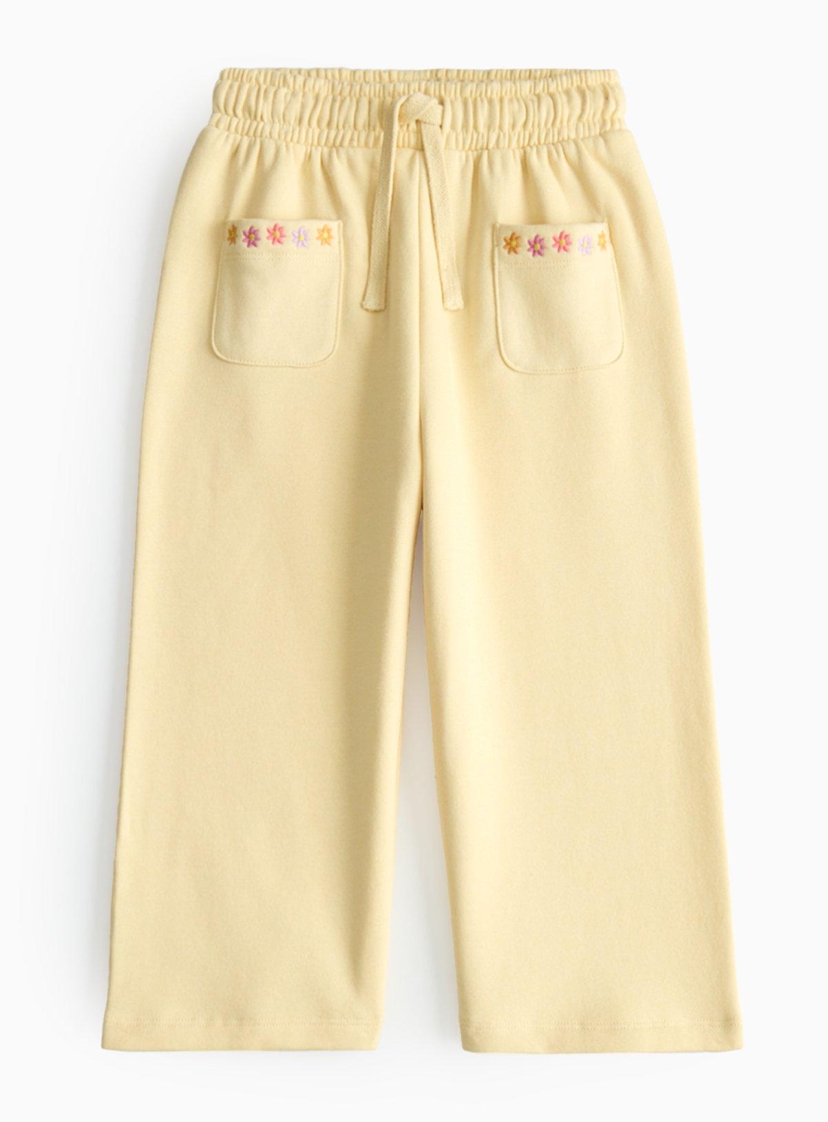 Cream Cream Flower Embroidered Wide Leg Joggers (2-3 Years) - Tu by Sainsbury's