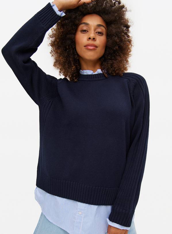 Navy Pinstripe 2 in 1 Jumper 22