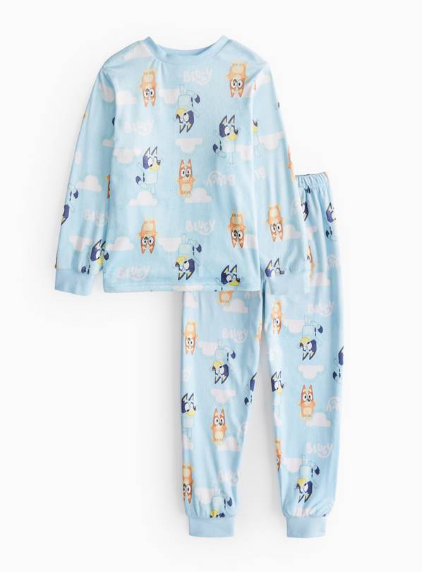 Bluey Character Print Blue Slinky Fleece Pyjamas 3-4 years