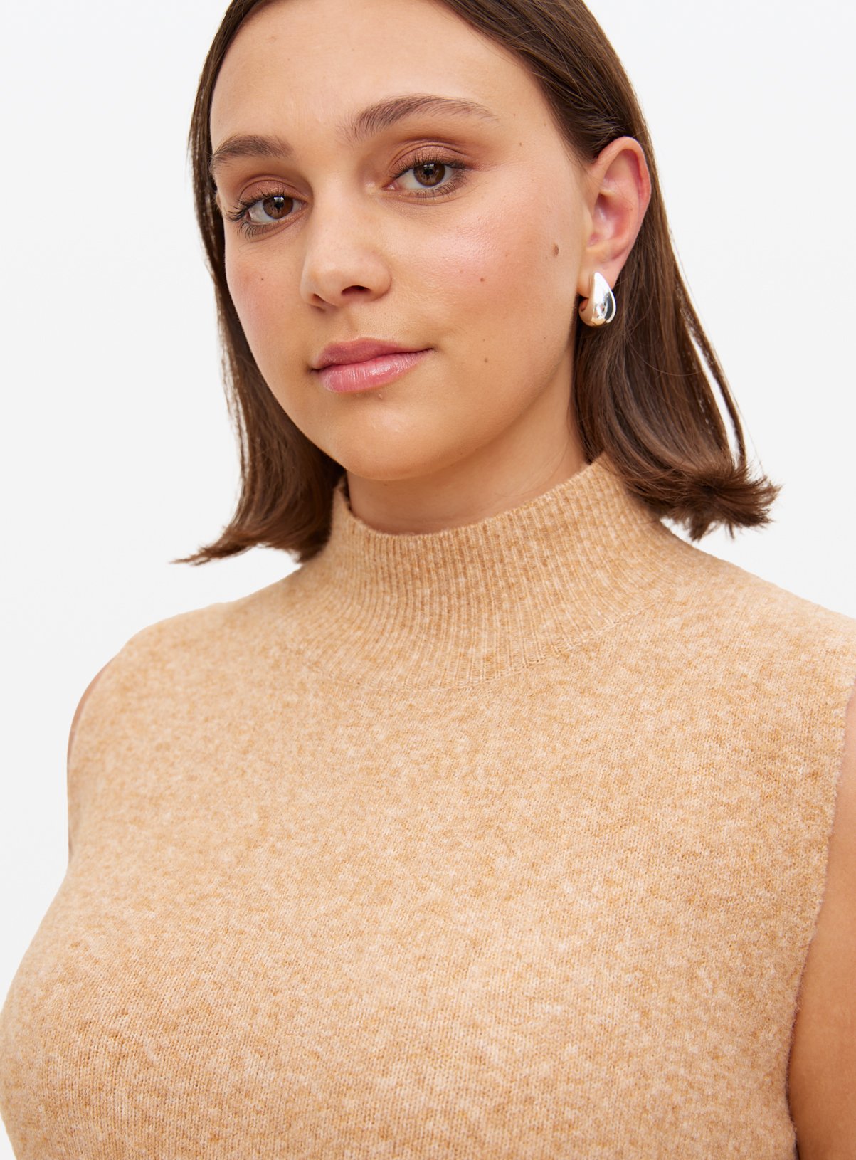 Camel Soft Knit Sleeveless Midi Dress 14 - Image 3 thumbnail