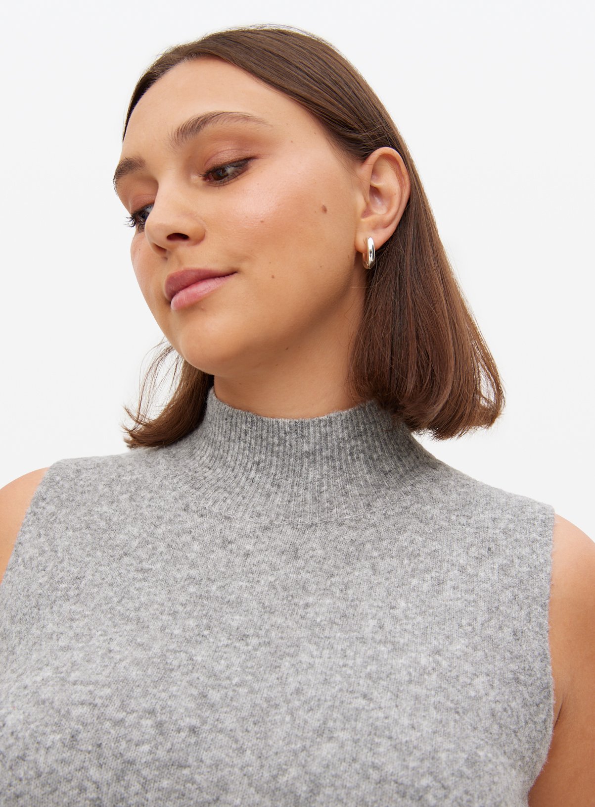 Grey Soft Knit Sleeveless Midi Dress 12 - Image 3 thumbnail