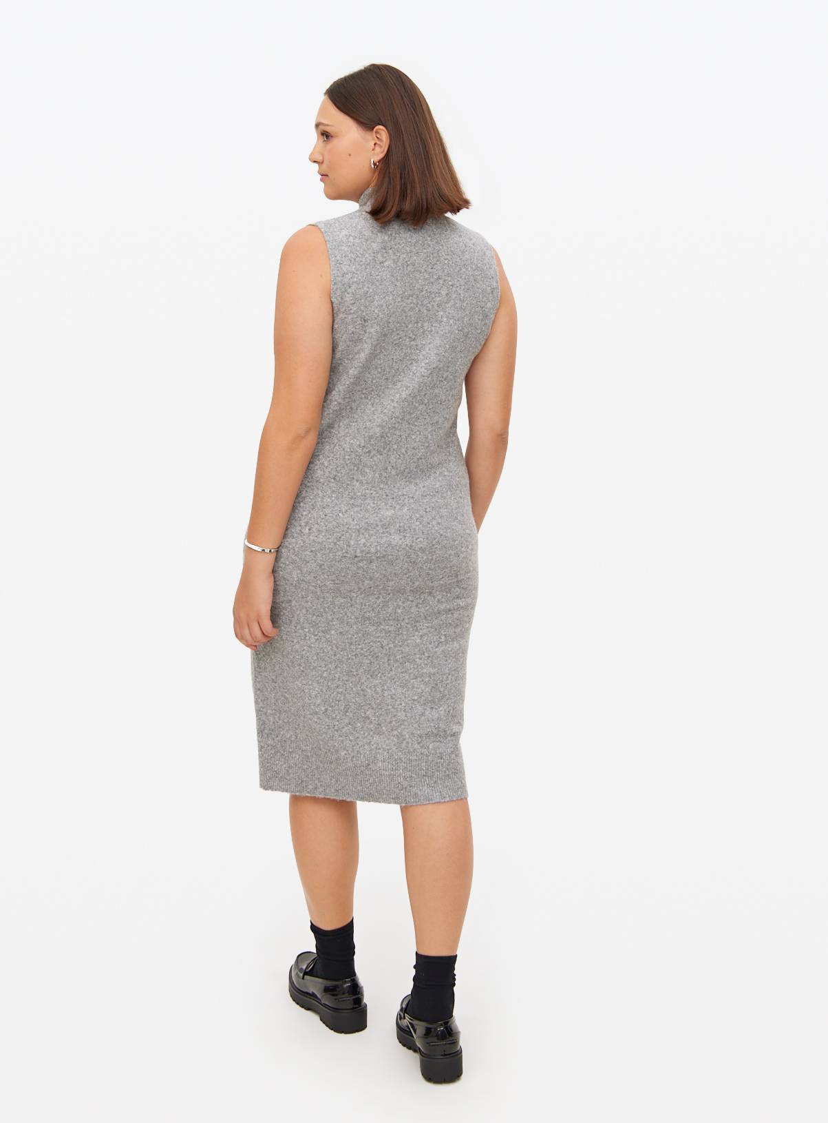 Grey Soft Knit Sleeveless Midi Dress 12 - Image 4