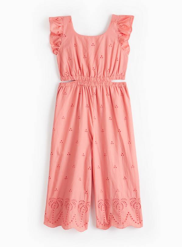 Pink Broderie Cut-Out Detail Jumpsuit  5 years