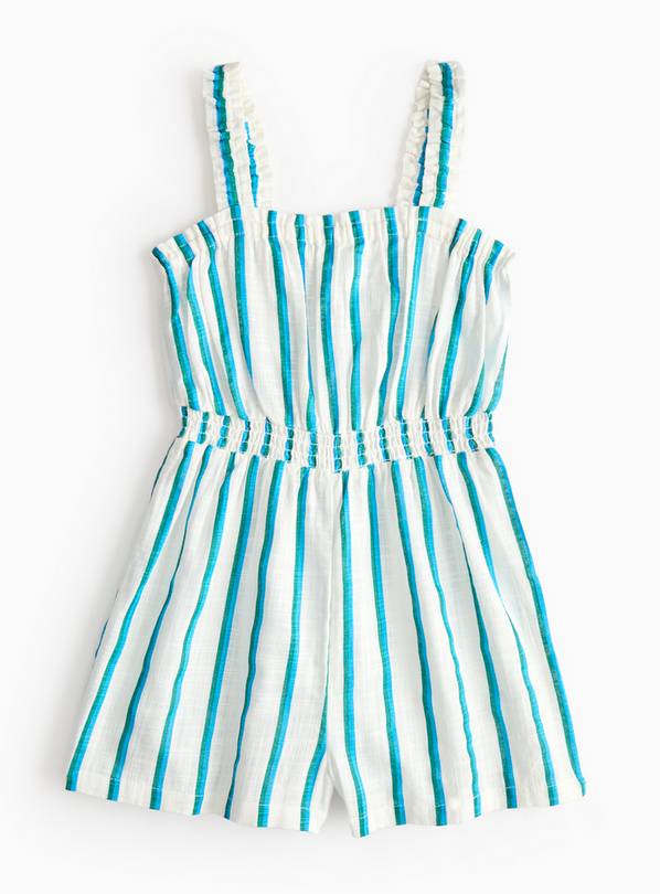 Blue Striped Playsuit  7 years