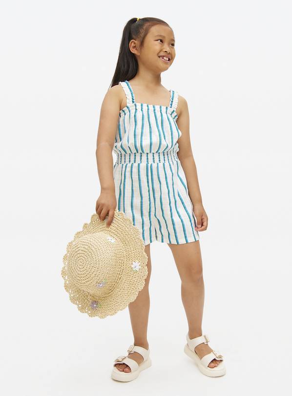 Blue Striped Playsuit  10 years