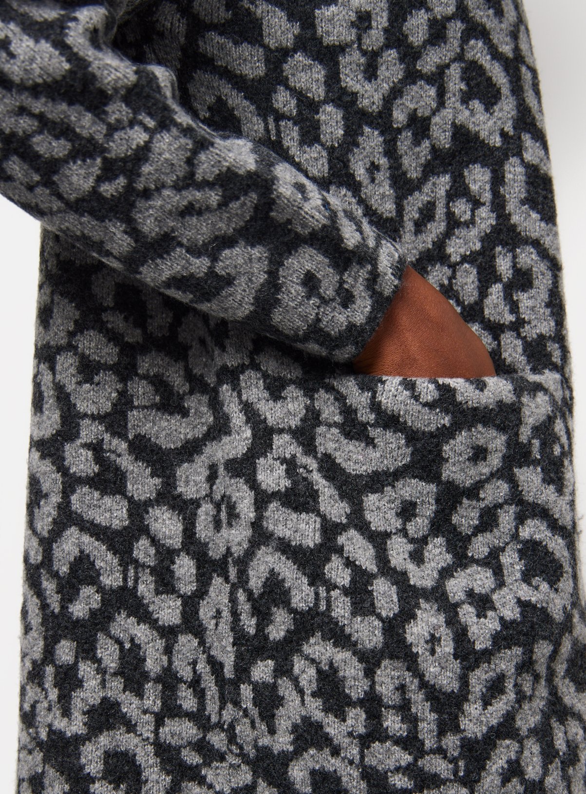 Animal Print Longline Edge to Edge Coatigan L - Image 3 thumbnail