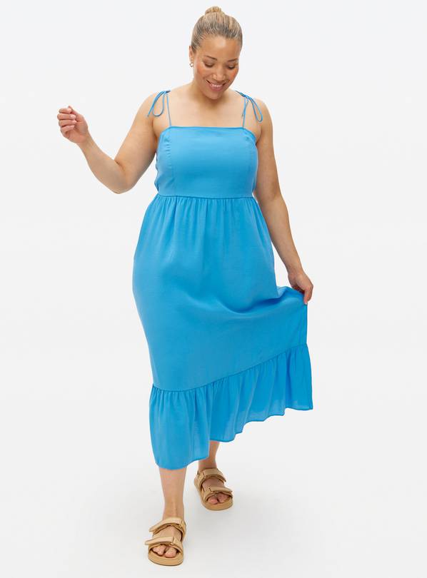 Blue Strappy Tiered Midaxi Summer Dress 6