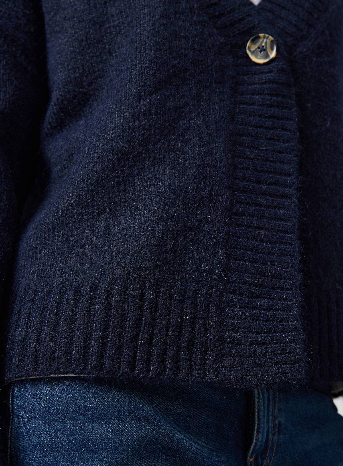 Navy Cropped Knitted Cardigan 12 - Image 3