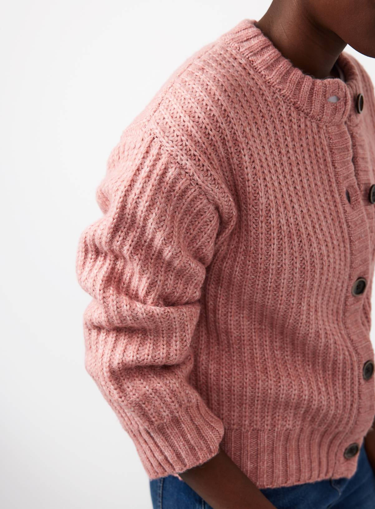 Pink Button Chunky Knit Cardigan 22 - Image 2