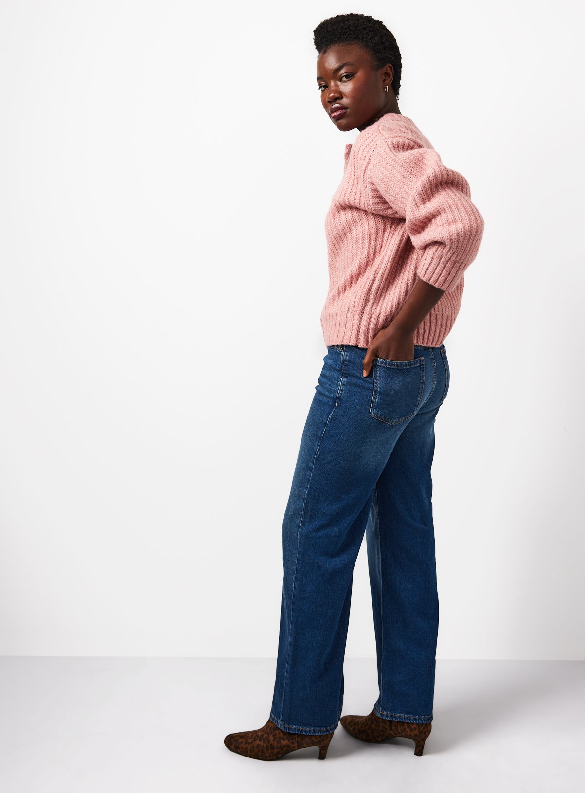 Pink Button Chunky Knit Cardigan 22 - Image 3 thumbnail