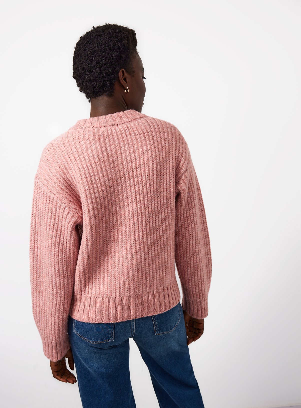 Pink Button Chunky Knit Cardigan 22 - Image 4 thumbnail