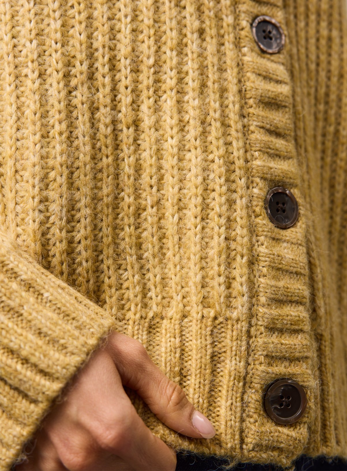 Yellow Button Chunky Knit Cardigan 22 - Image 2 thumbnail