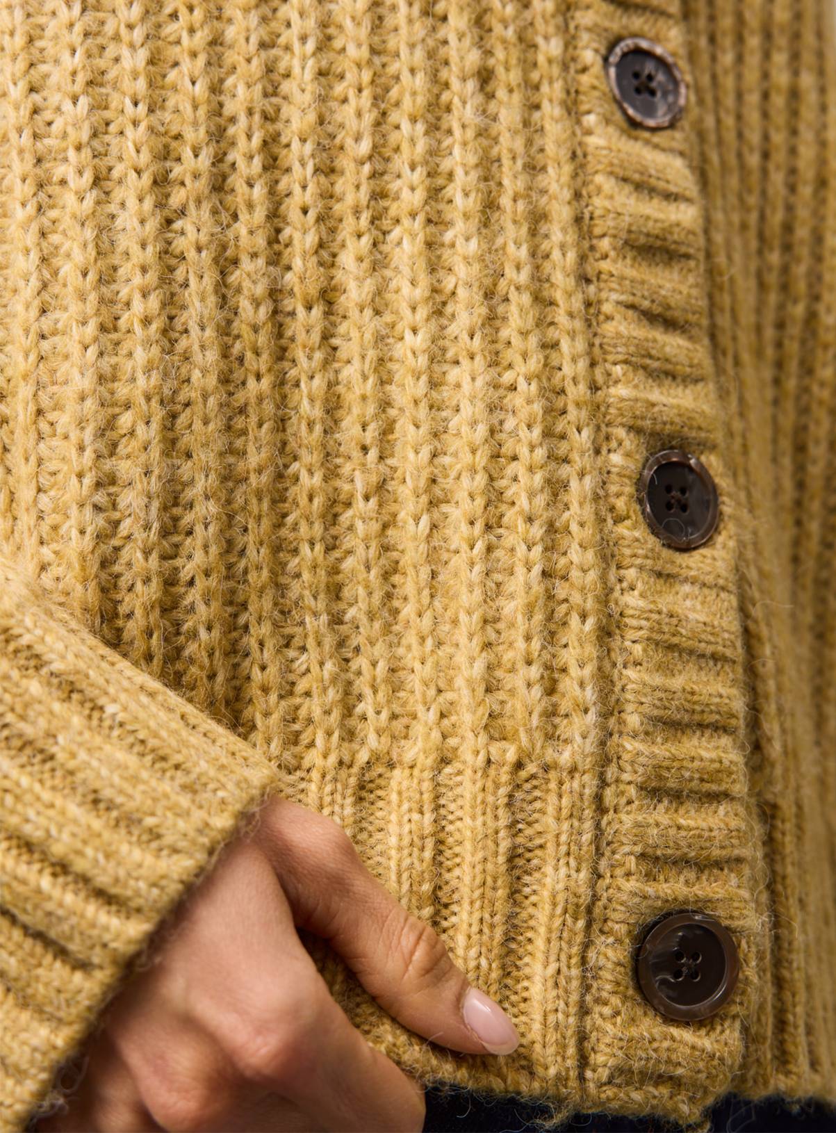 Yellow Button Chunky Knit Cardigan 22 - Image 2