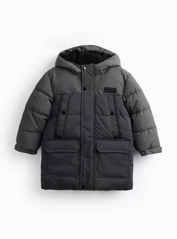 Charcoal Longline Padded Coat 5-6 years