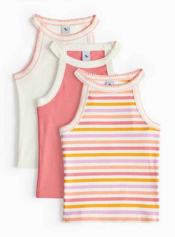 Racer Sleeveless Vests 3 Pack 5 years