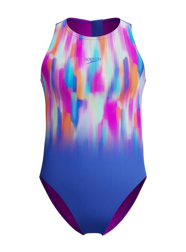SPEEDO Girls Printed Hydrasuit Swimsuit 13-14 years