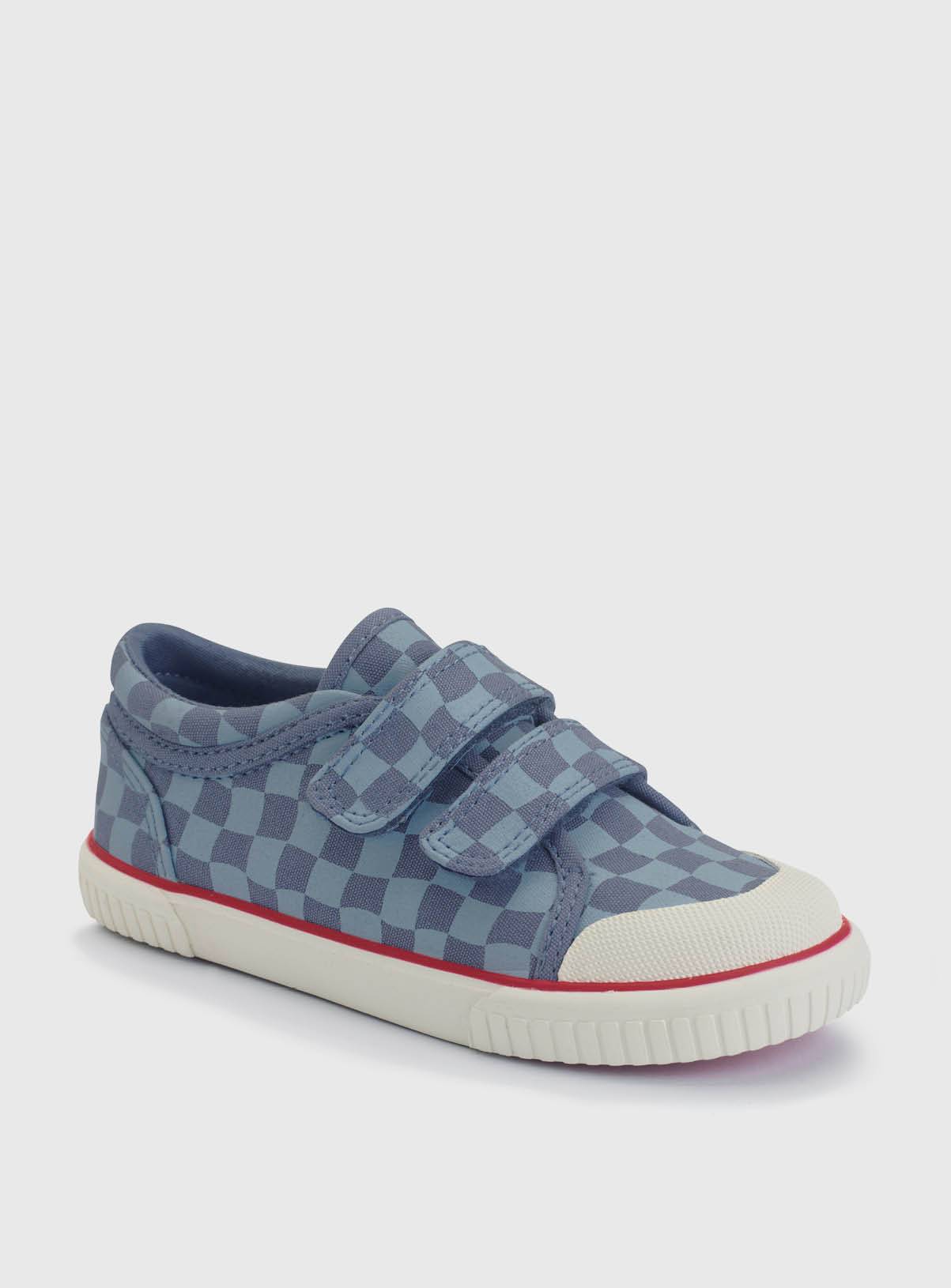 START-RITE Kicks Blue Check Double Strap Canvas Shoes 12.5 Infant - Image 3