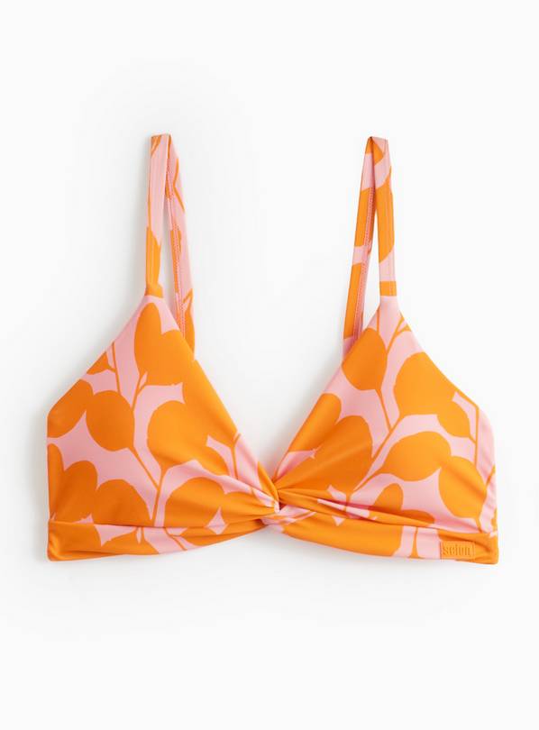 Tu X Scion Coral Printed Twist Front Bikini Top 12