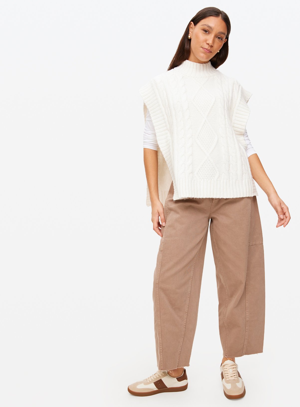 Cream Cable Knit Tabbard XL - Image 2 thumbnail