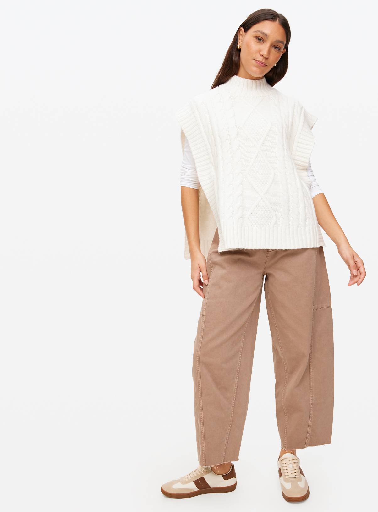 Cream Cable Knit Tabbard XL - Image 2