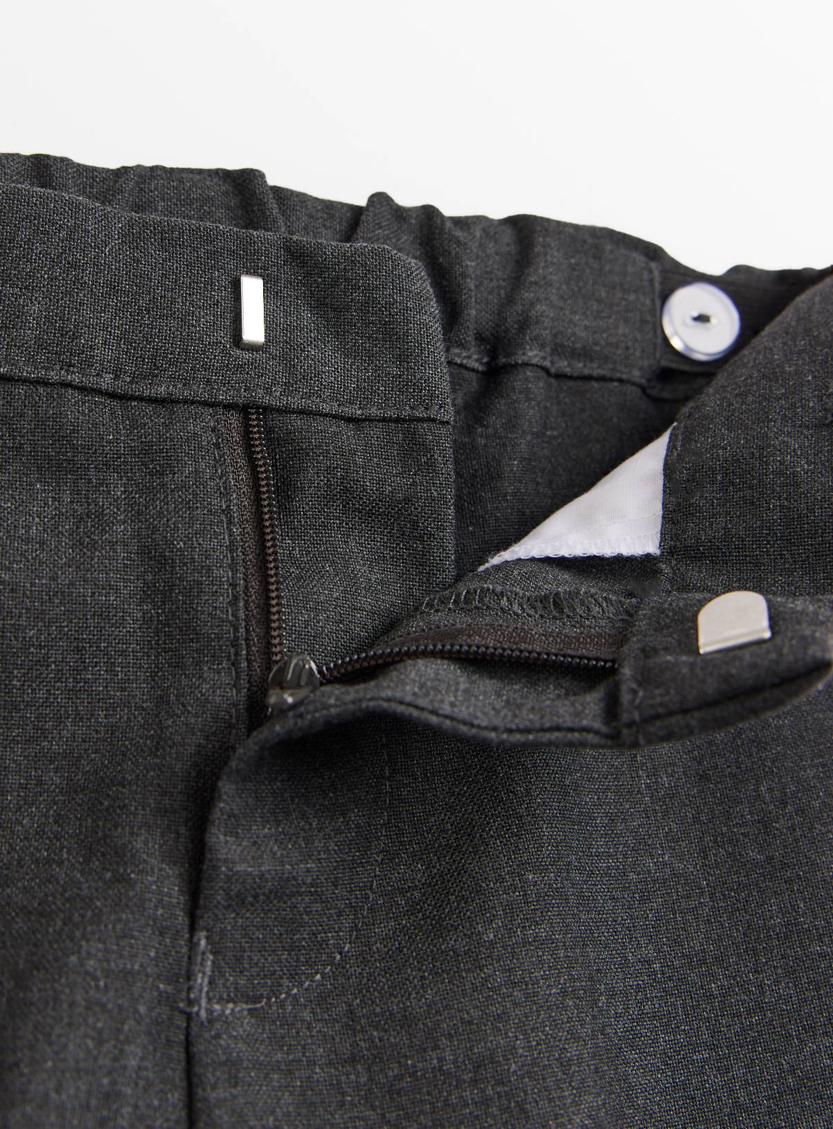 4 Pack Grey Slim Fit Woven Trousers with Reinforced Knees & Extendable Hem 14 years - Image 2