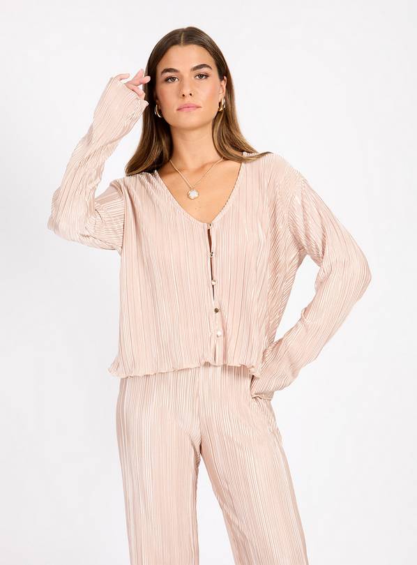 LITTLE MISTRESS Champagne Plisse Co-ord Top L