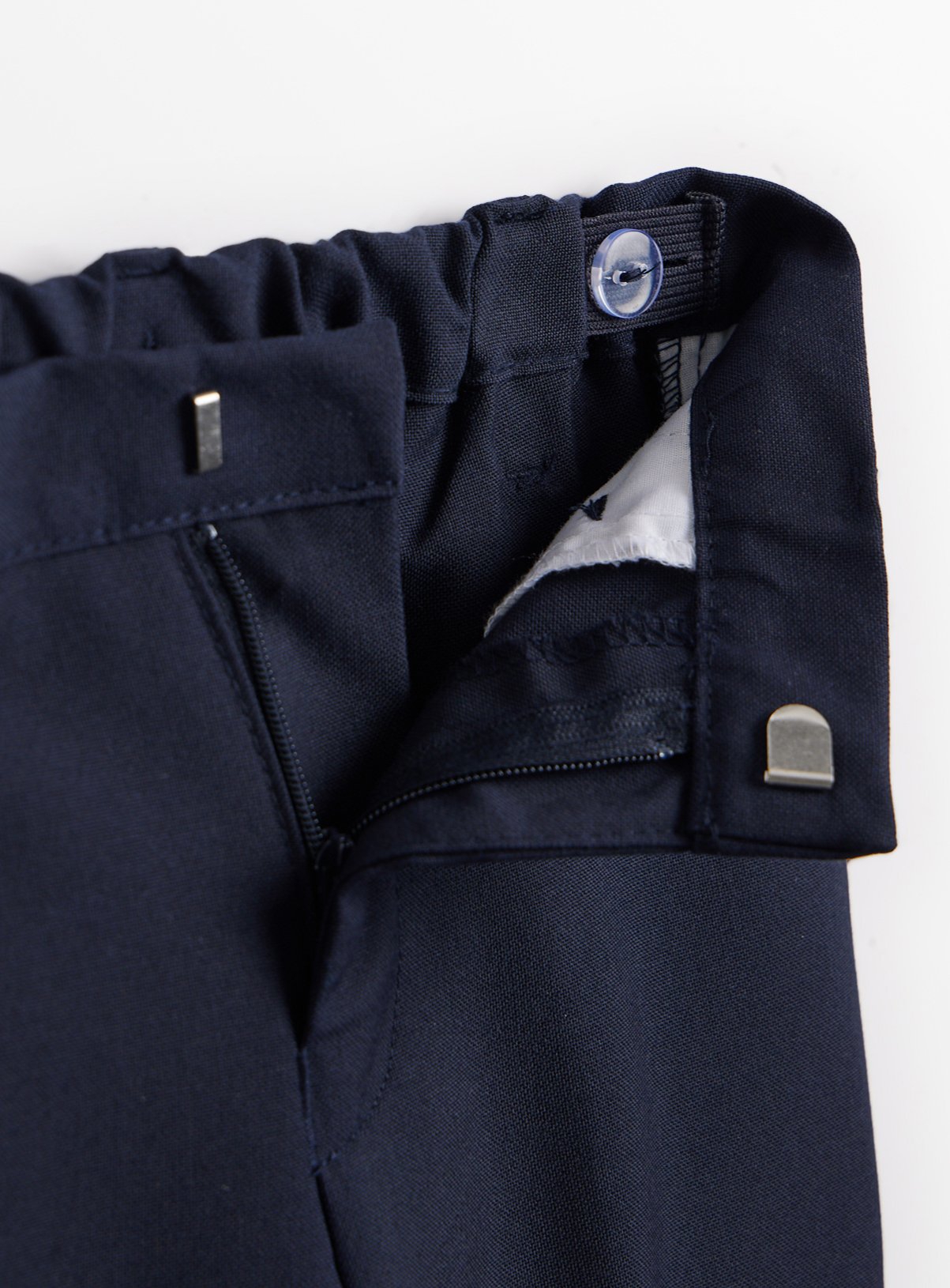 2 Pack Navy Woven Trousers with Reinforced Knees & Extendable Hem 6 years - Image 3 thumbnail