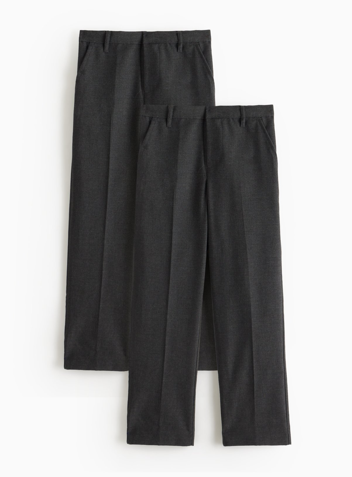 Grey Grey 2 Pack Woven Trousers with Reinforced Knees & Extendable Hem (13 Years) - Tu by Sainsbury's