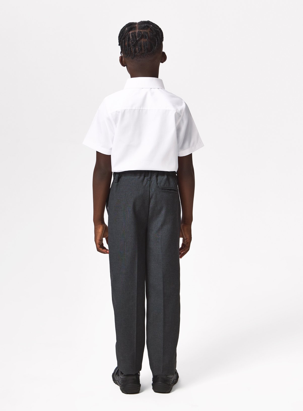 2 Pack Grey Woven Trousers with Reinforced Knees & Extendable Hem 11 years - Image 4 thumbnail