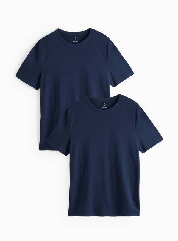 Navy Regular Crew Neck T-Shirt 2 Pack XXXL