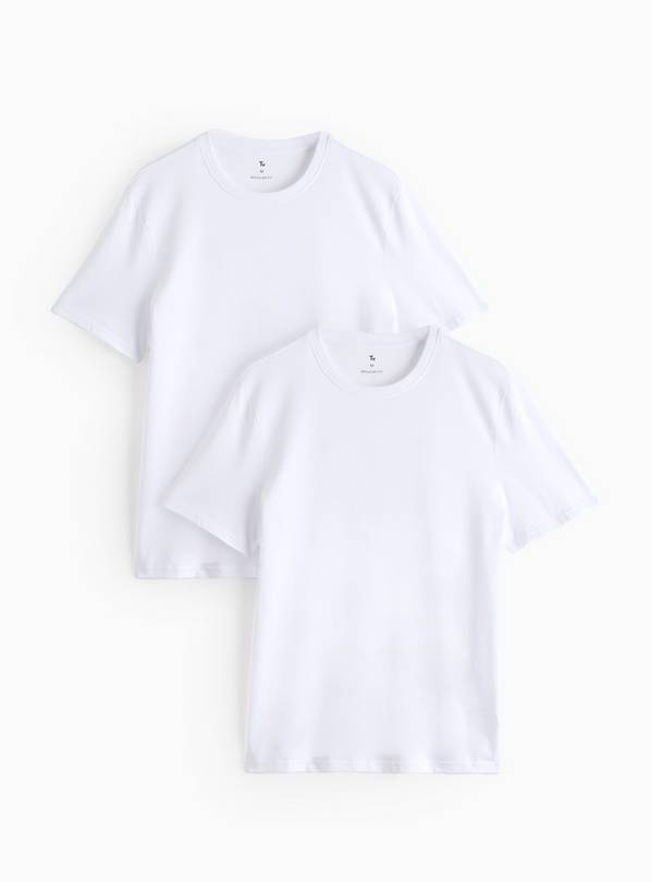 White Regular Crew Neck T-Shirt 2 Pack XXL