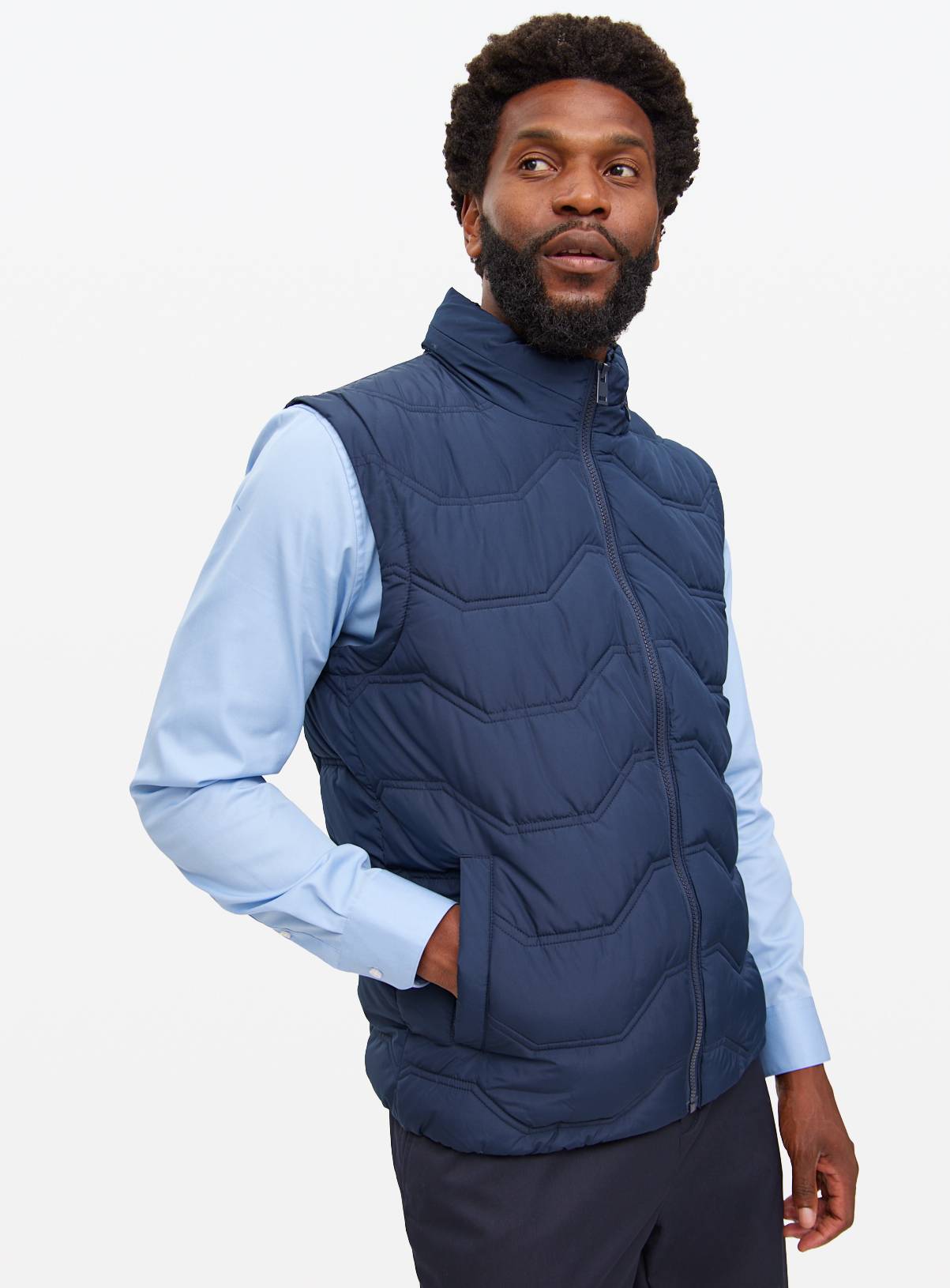 Navy Quilted Core Gilet XL - Image 1