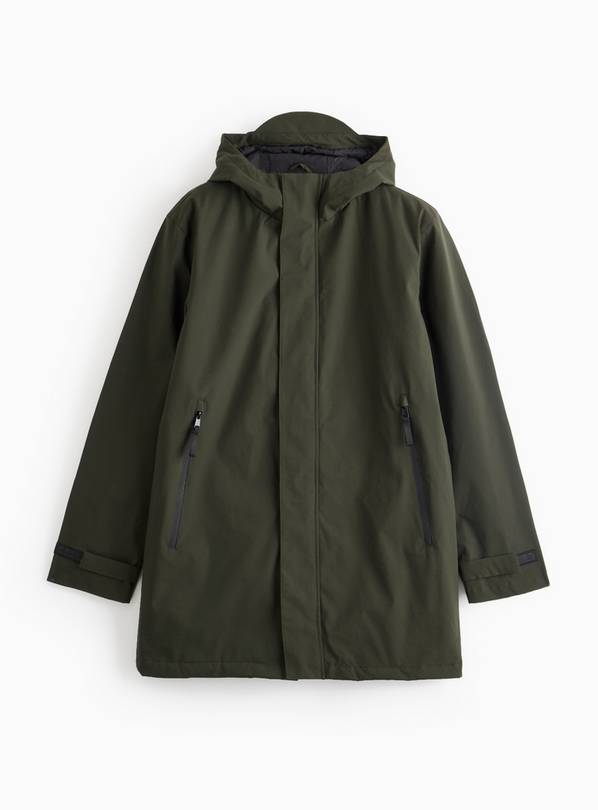 Khaki Longline Parka Coat XXL