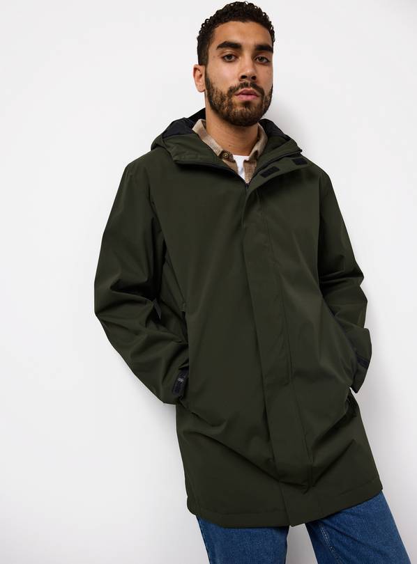 Khaki Longline Parka Coat S