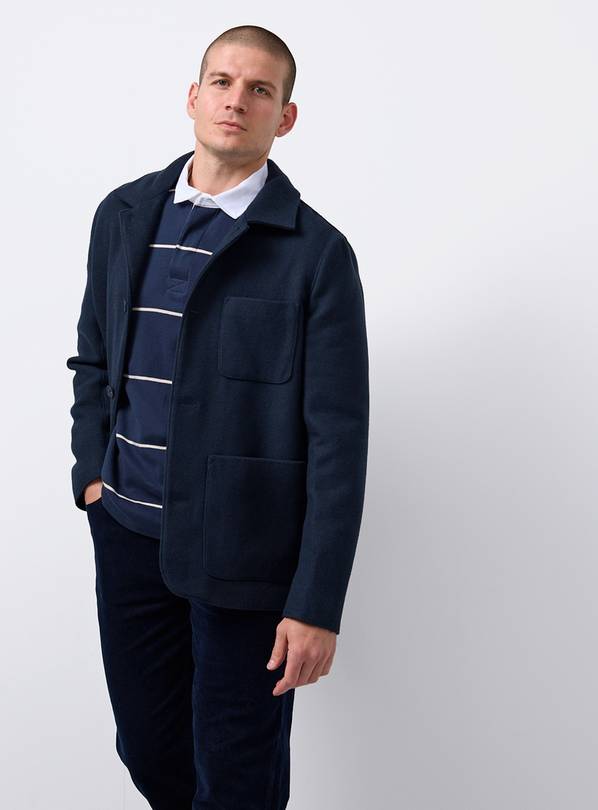 Navy Brushed Chore Shacket S