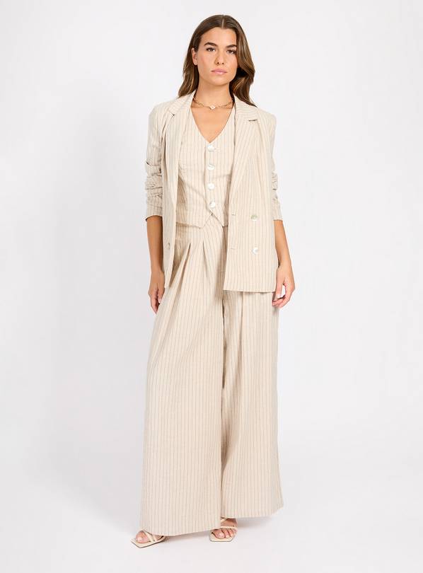 LITTLE MISTRESS Striped Co-ord Trouser With Linen 12