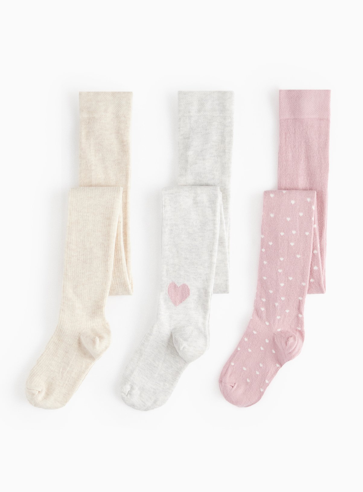 Pastel Heart Tights 3 Pack 9-10 years