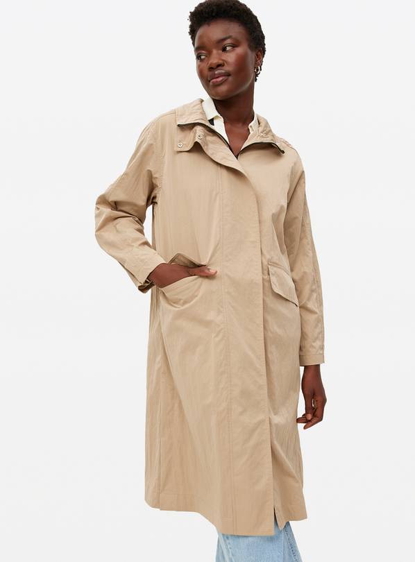 Beige Longline Rain Mac M