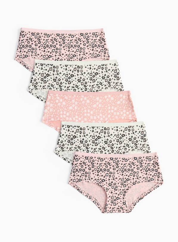 5 Pack Leopard Print Short Knickers 6-7 years