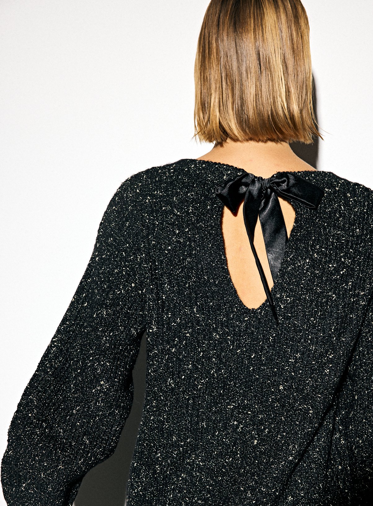 Black Metallic Bow Back Knitted Jumper 16 - Image 2 thumbnail